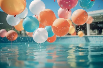 Balloons on the pool