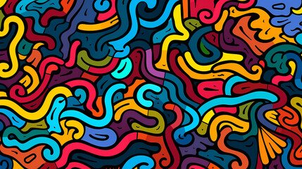 Funny doodle seamless pattern, artistic background