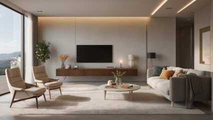 Modern Living Room decoration ideas. modern living room 3d render design.