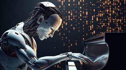 Artificial intelligence in personalized music composition solid background