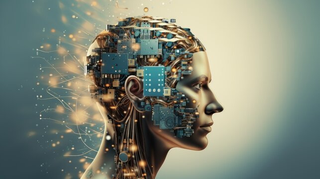 Artificial intelligence in personalization algorithms solid background