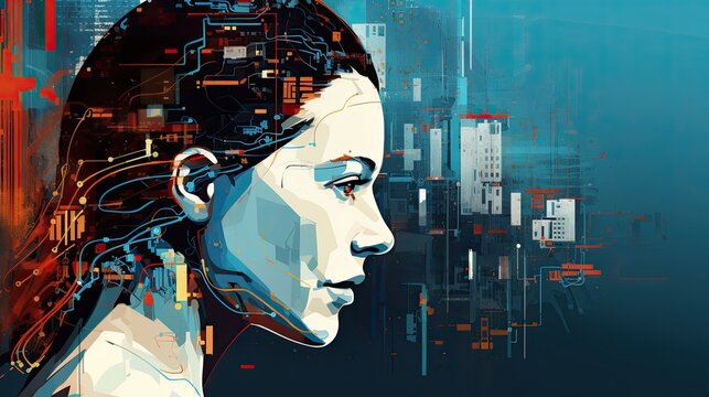 Artificial intelligence in personalized content recommendations solid background