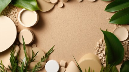 Biodegradable materials for eco friendly products solid background