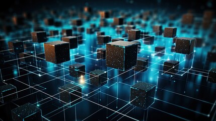 Blockchain for digital asset exchange solid background