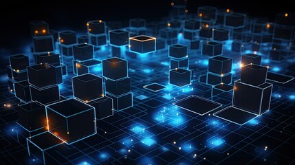 Obraz premium Blockchain for smart contracts solid background