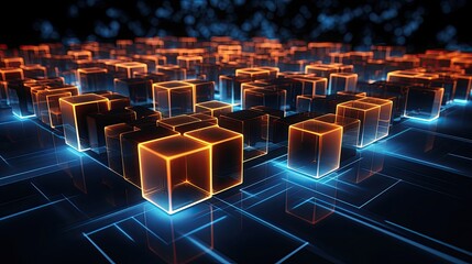 Fototapeta premium Blockchain for transparent and accountable supply chains solid background