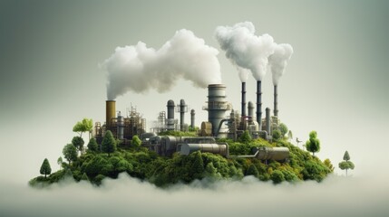 Carbon offset platforms for emissions compensation solid background