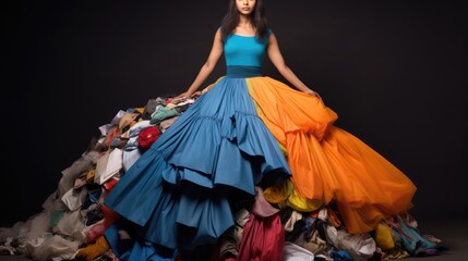 Circular fashion initiatives for textile recycling solid background