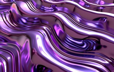 Fototapeta premium Wave Violet Metallic 3D abstract Background.