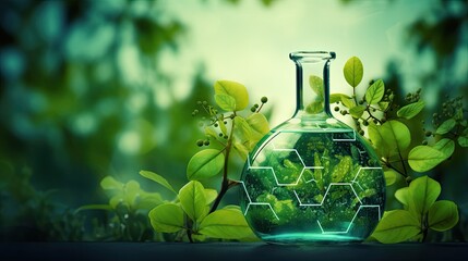 Green chemistry for sustainable manufacturing solid background - obrazy, fototapety, plakaty