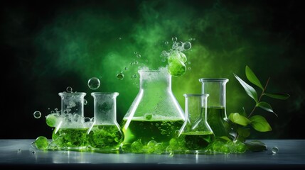 Green chemistry for safer and eco friendly products solid background