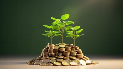 Green finance solutions for funding eco friendly projects solid background - obrazy, fototapety, plakaty
