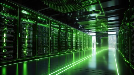 Green data centers for energy efficient computing solid background