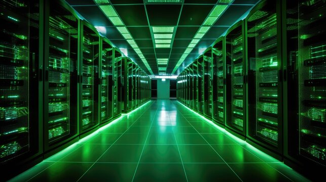 Green data centers for energy efficient computing solid background