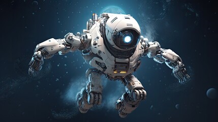 Robotics in space exploration solid background