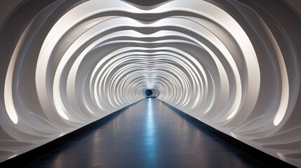 Obraz premium Wave shaped decorative tunnel abstract night light