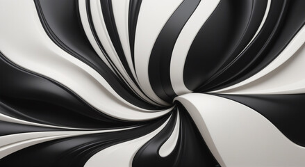 Monochromatic Essence: A Timeless Black and White Abstract Canvas
