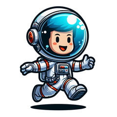 Obraz na płótnie Canvas Cartoon cute astronaut