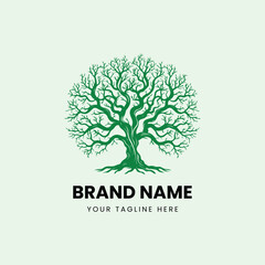 Obraz premium Creative nature tree line art logo design