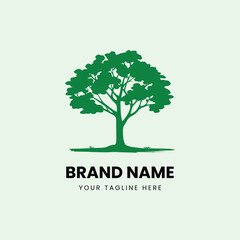 Obraz premium Creative nature tree line art logo design