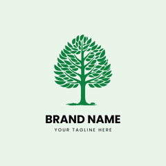 Obraz premium Creative nature tree line art logo design