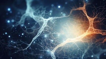 brain neural connections mycelium - obrazy, fototapety, plakaty