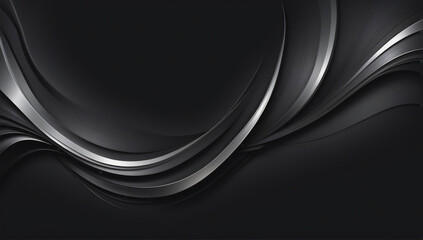 Ebony Elegance: Black Wave Abstract Background

