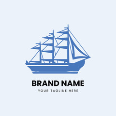 flat minimal boat ship logo