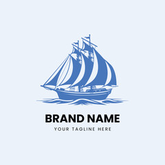 flat minimal boat ship logo