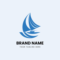 flat minimal boat ship logo