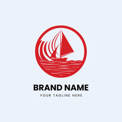 flat minimal boat ship logo