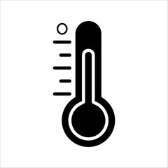Thermometer vector icon. Thermometer to measure temperature icon. Thermometer icon for weather. Flat design icon thermometer