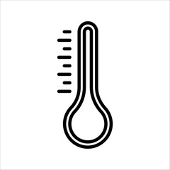 Thermometer vector icon. Thermometer to measure temperature icon. Thermometer icon for weather. Flat design icon thermometer