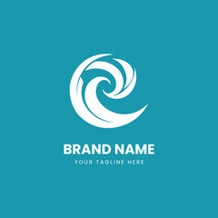 Ocean liquid curve water sea logo