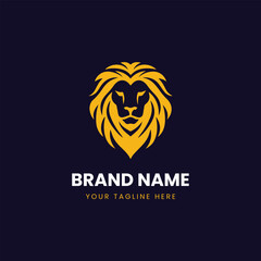 premium abstract lion head logo illustration