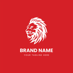 premium abstract lion head logo illustration