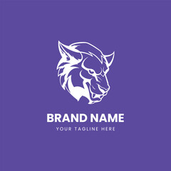 premium abstract lion head logo illustration