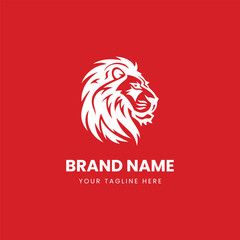 premium abstract lion head logo illustration