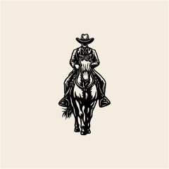 Cowboy wetern ride horse silhouette