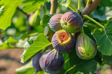 Fig, or fig tree, or common fig tree Ficus carica is a subtropical deciduous plant of the genus Ficus of the Mulberry family. Figs on a branch