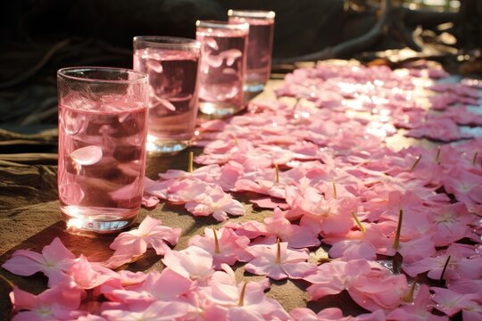 Petal Pathway: Create a pathway of flower petals leading to glasses of refreshing Easter drinks.