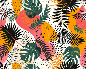 Fototapeta na wymiar Abstract illustration of a tropical paradise