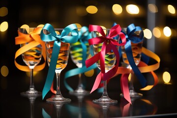 Ribbon Accents: Tie colorful ribbons around drink glasses, creating a festive and decorative touch.