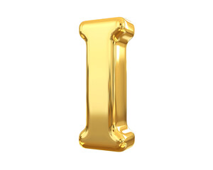 Gold 3D Letter I