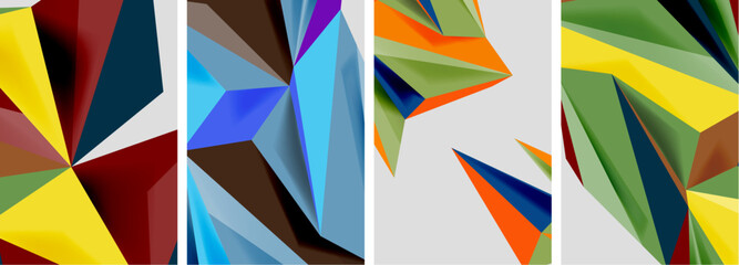 Triangle low poly mosaic posters. Vector illustration For Wallpaper, Banner, Background, Card, Book Illustration, landing page