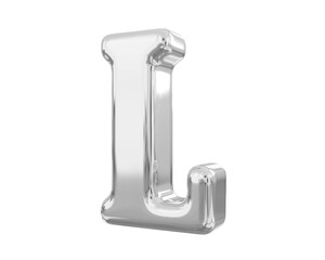 Silver 3D Letter L