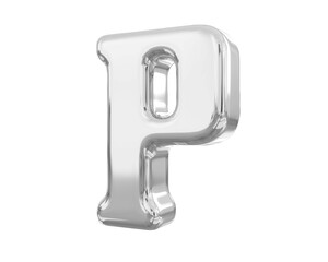 Silver 3D Letter P