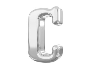 Silver 3D Letter C