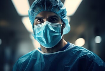 A portrait of a healthcare worker dressed in full protective gear, emphasizing the dedication and commitment to providing care in challenging circumstances.