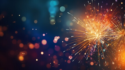 Obraz premium Fireworks background for celebration, holiday celebration concept